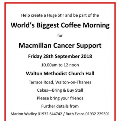 Macmillan Coffee Morning - Walton 2018