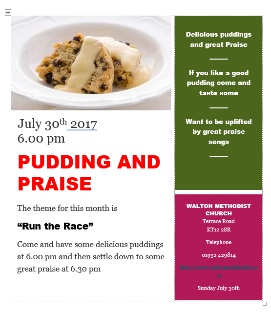 Walton Pudding & Praise
