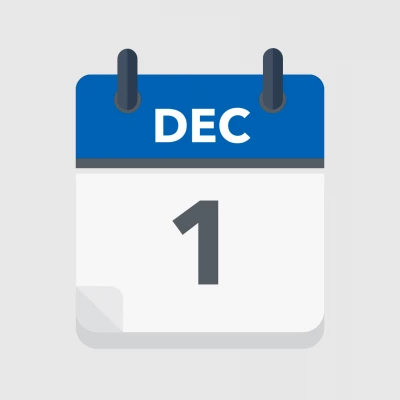 Calendar icon showing 1st December