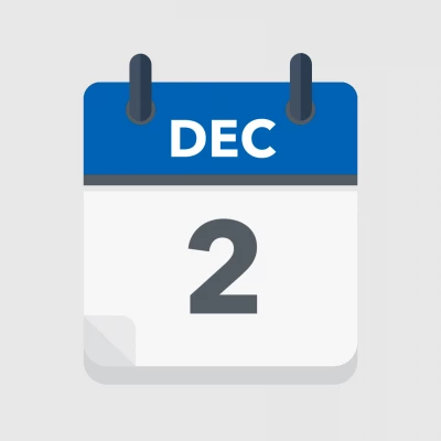 Calendar icon showing 2nd December
