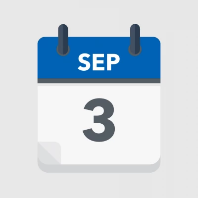 Calendar icon showing 3rd September