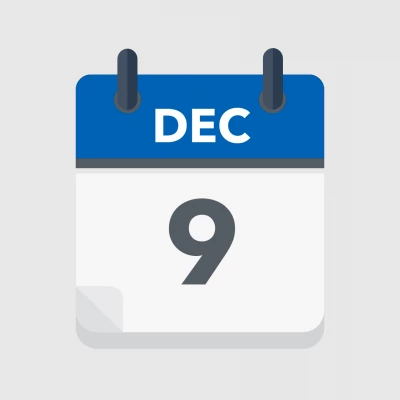 Calendar icon showing 9th December