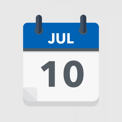 Calendar icon showing 10th July