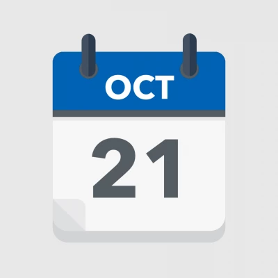 Calendar icon showing 21st October