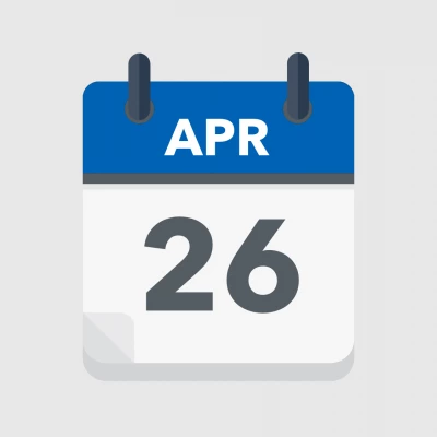 Calendar icon showing 26th April