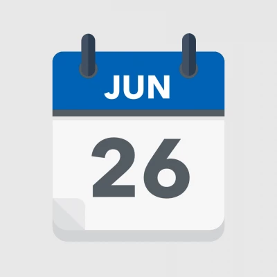 Calendar icon showing 26th June