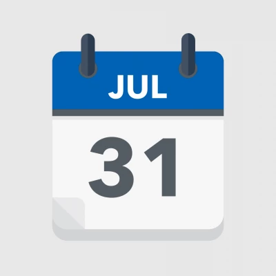 Calendar icon showing 31st July