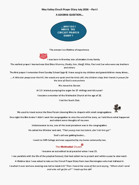 Circuit Prayer Diary &ndash; July 2026 Part 1