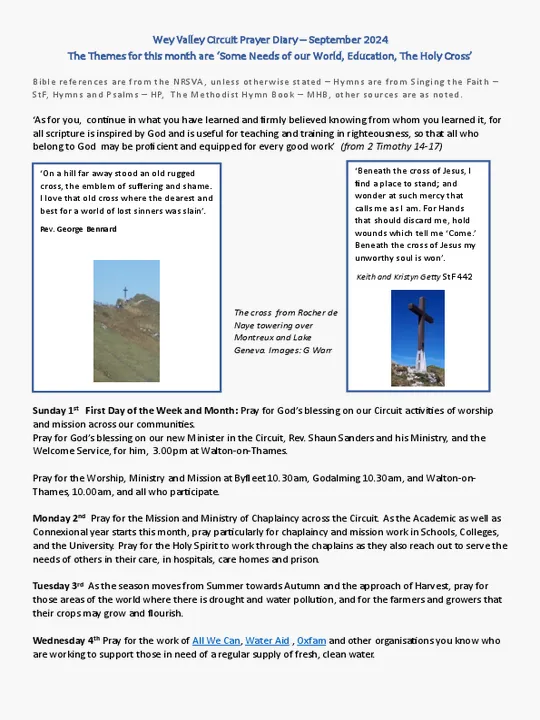 Circuit Prayer Diary &ndash; September 2024