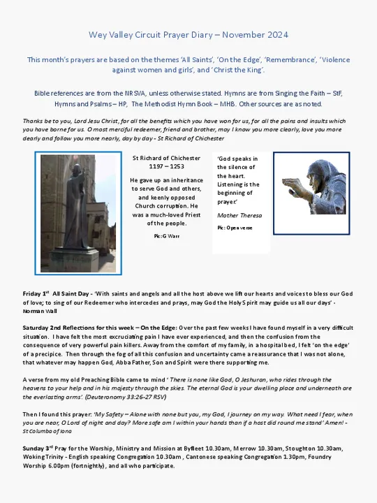 Circuit Prayer Diary &ndash; November 2024