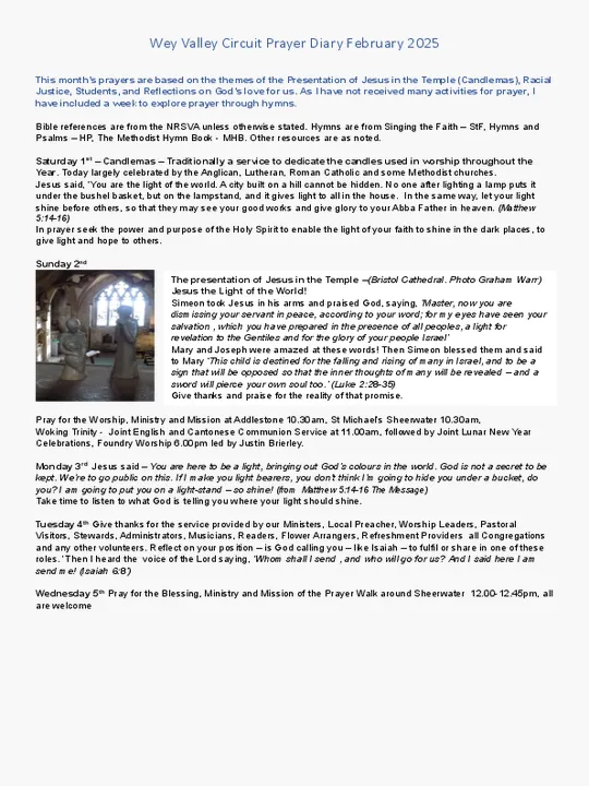 Circuit Prayer Diary &ndash; February 2025