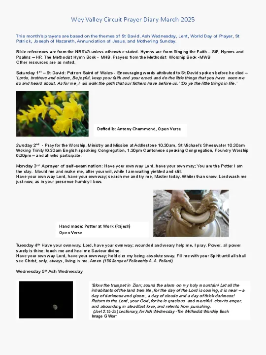 Circuit Prayer Diary &ndash; March 2025