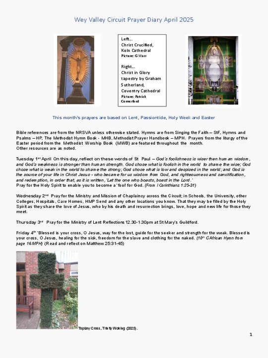 Circuit Prayer Diary &ndash; April 2025