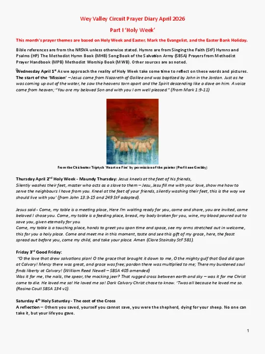 Circuit Prayer Diary &ndash; April 2026 Part 1