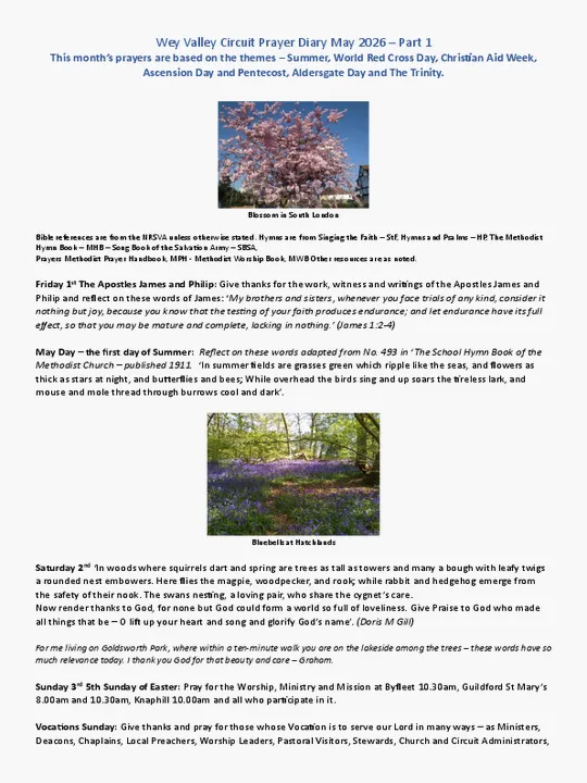 Circuit Prayer Diary &ndash; May 2026 Part 1