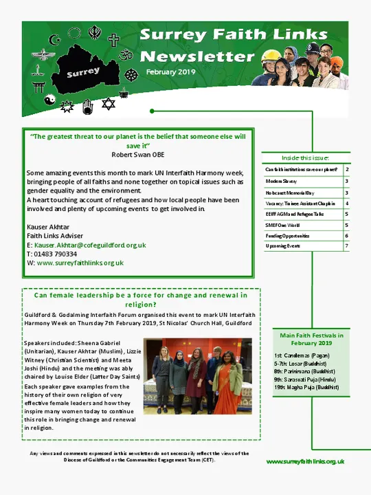 SFL Newsletter February 2019