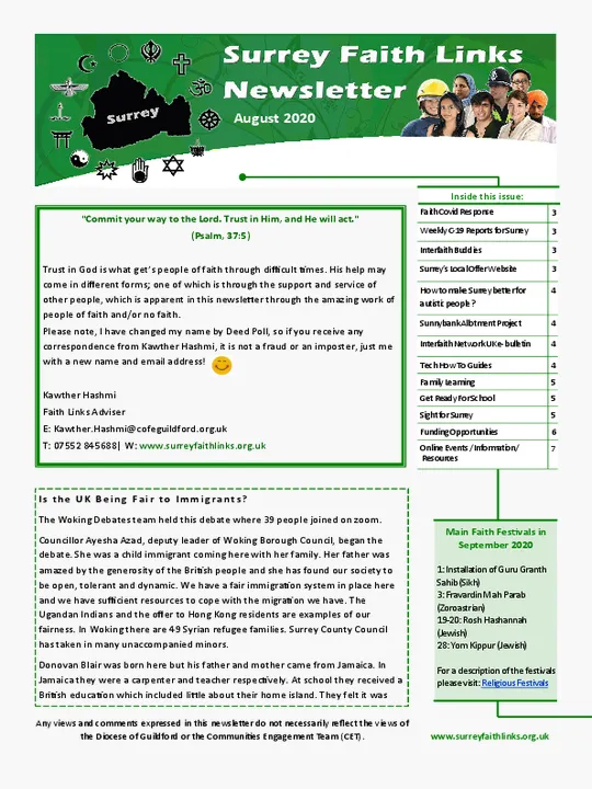 SFL Newsletter August 2020