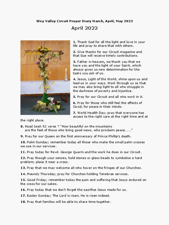 Circuit Prayer Diary April 2022