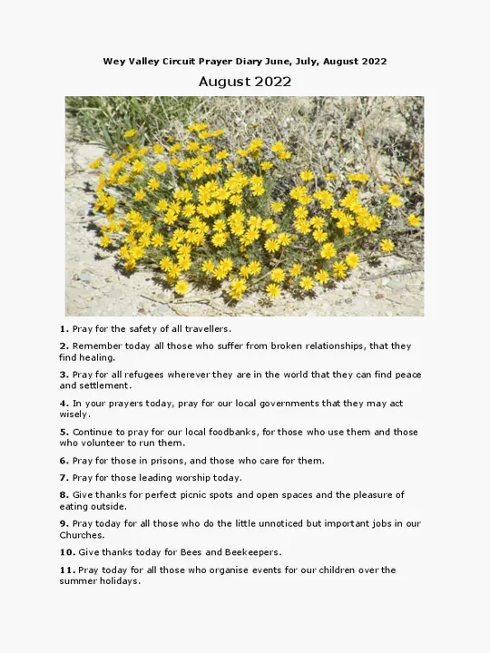 Circuit Prayer Diary August 2022