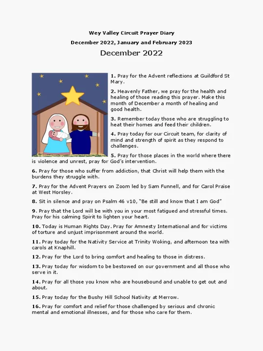 Circuit Prayer Diary December 2022