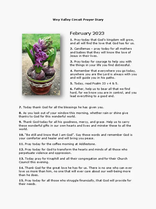 Circuit Prayer Diary February 2023