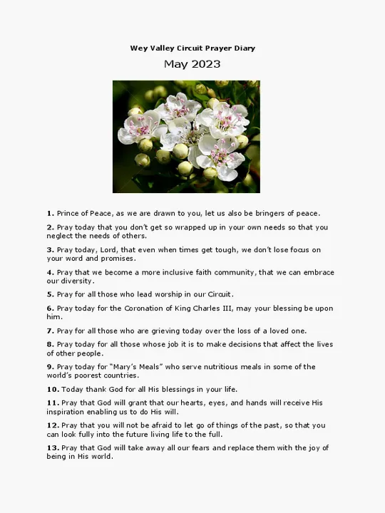 Circuit Prayer Diary May 2023