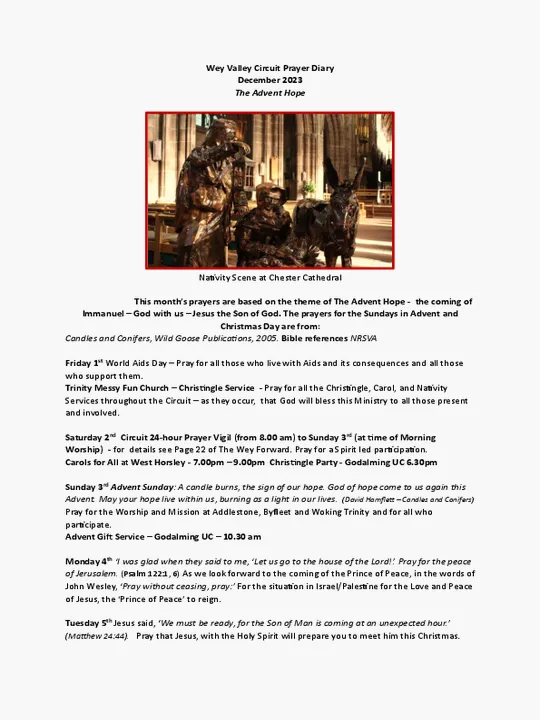 Circuit Prayer Diary – December 2023