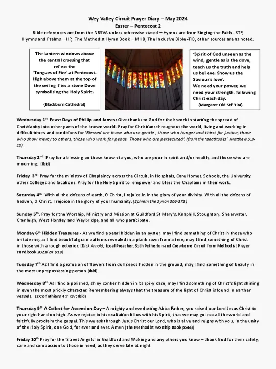 Circuit Prayer Diary – May 2024