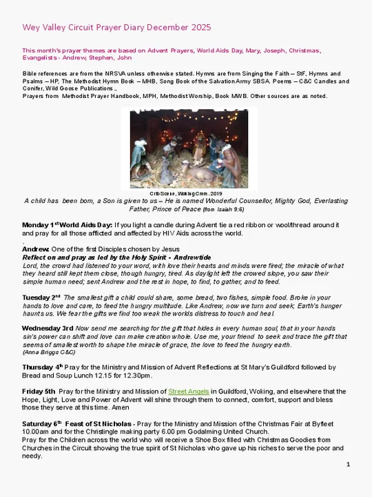 Circuit Prayer Diary December 2025