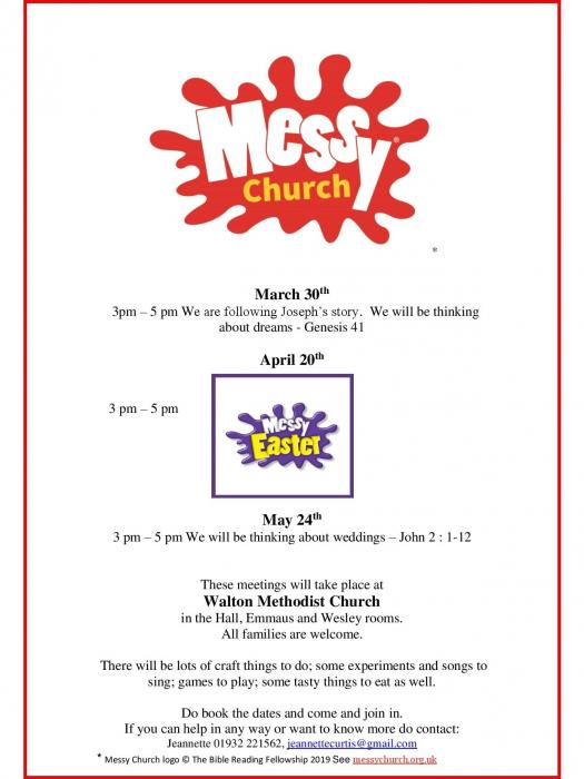 Walton Messy Church March - May 2019